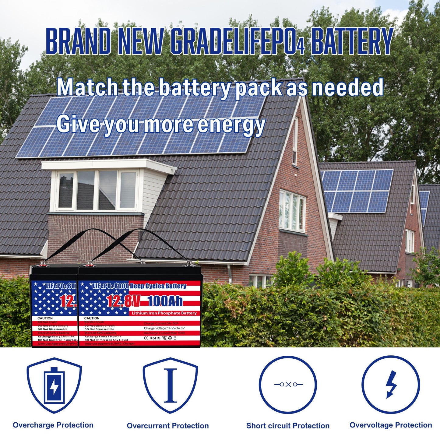 12V 100Ah 1280WH Idea for RV&Camping