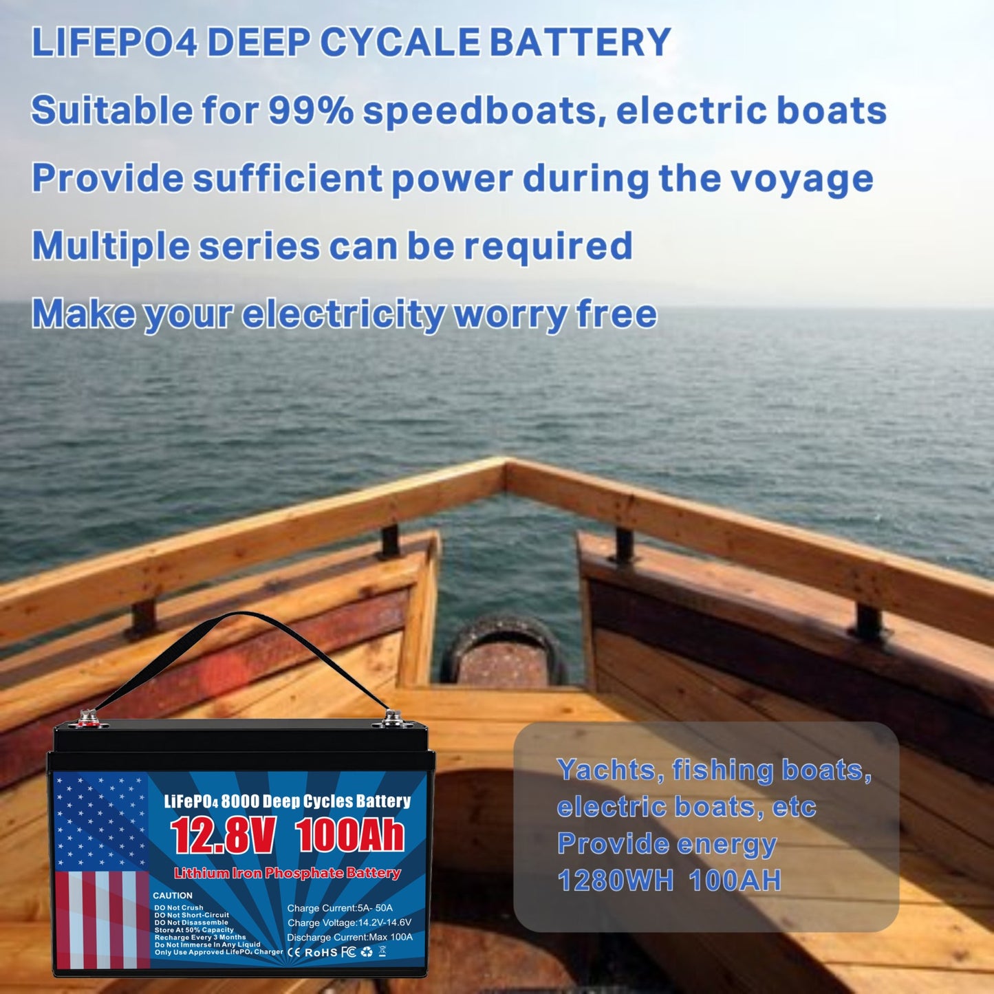 12V 100Ah LiFePO4 Lithium Battery