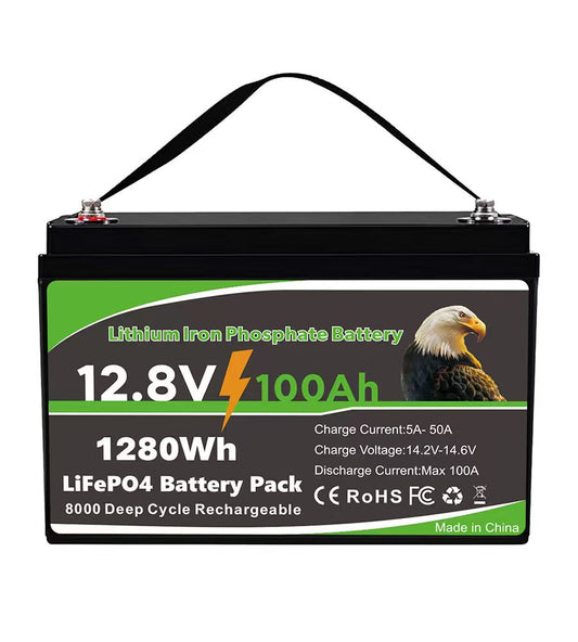 12V 100Ah 1280WH Waterproof for Outdoors