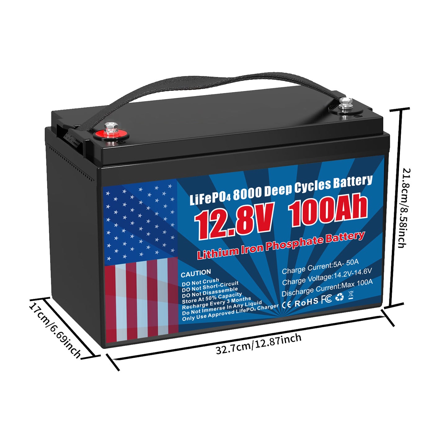 12V 100Ah LiFePO4 Lithium Battery