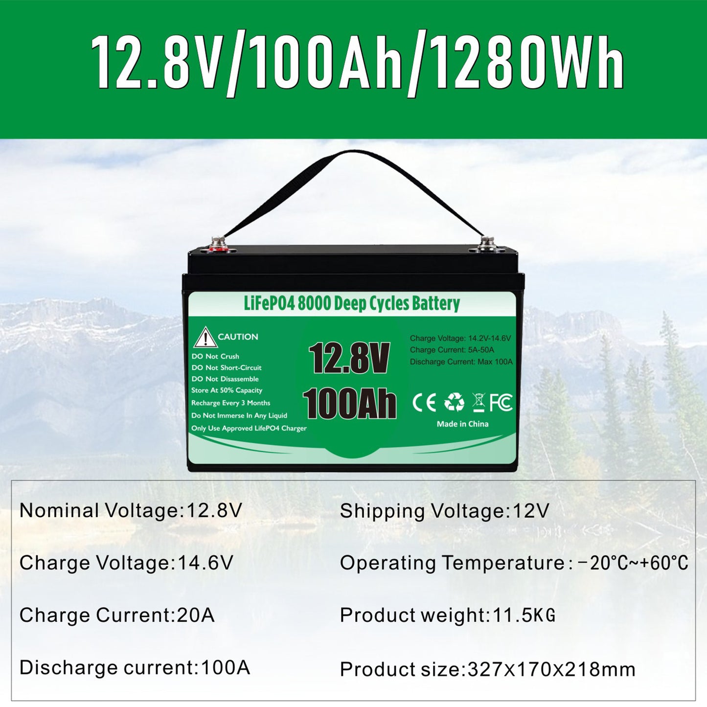 12V 100Ah Lithium Battery Standard