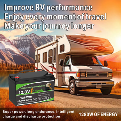 12V 100Ah LiFePO4 Lithium Battery Pro Max