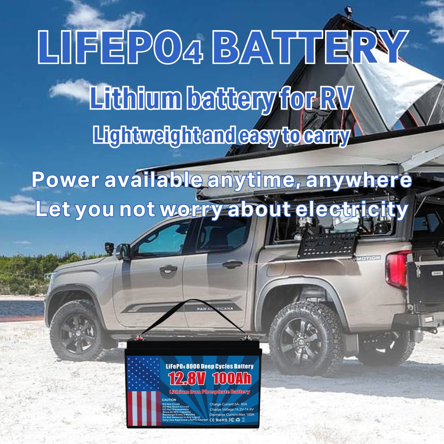 12V 100Ah LiFePO4 Lithium Battery
