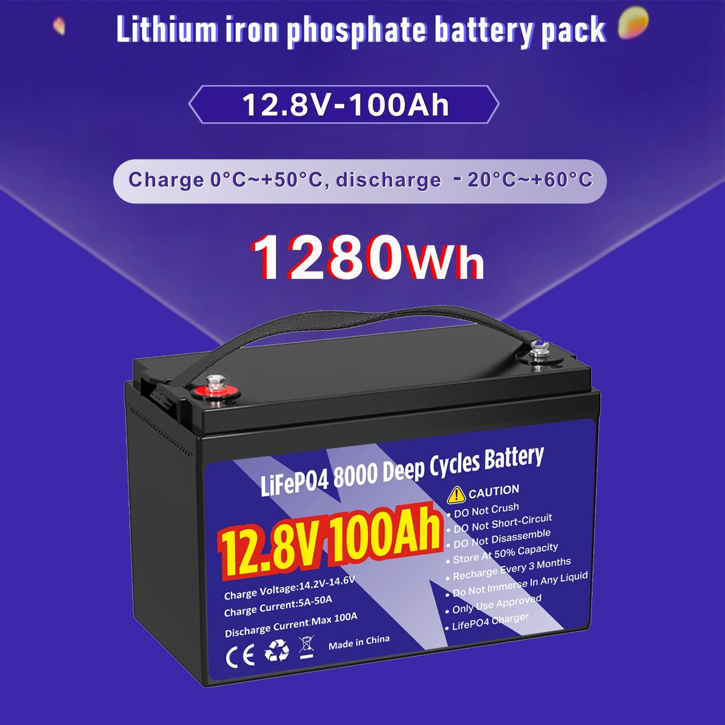 12V 100Ah 8000+ Cycle Times