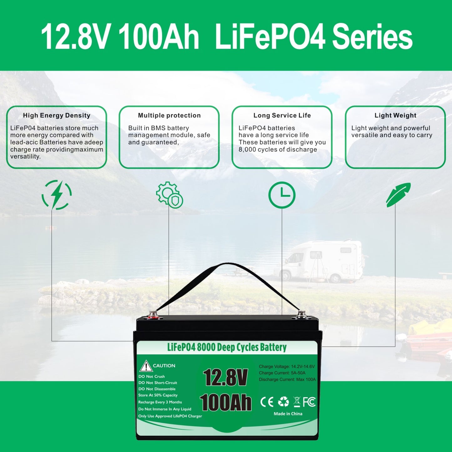 12V 100Ah Lithium Battery Standard