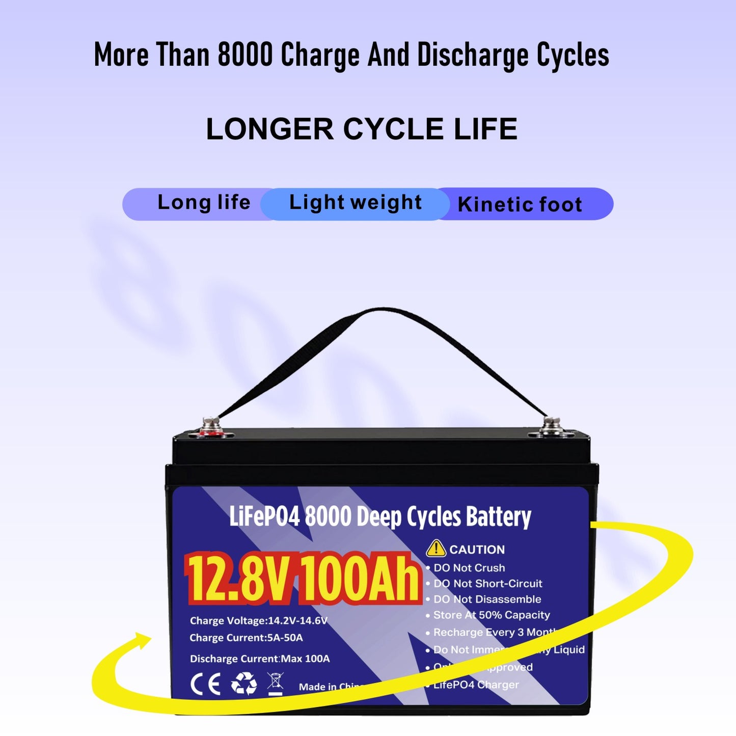 12V 100Ah 8000+ Cycle Times