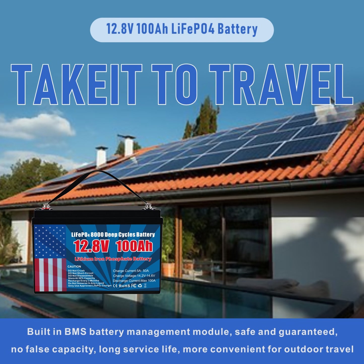 12V 100Ah LiFePO4 Lithium Battery