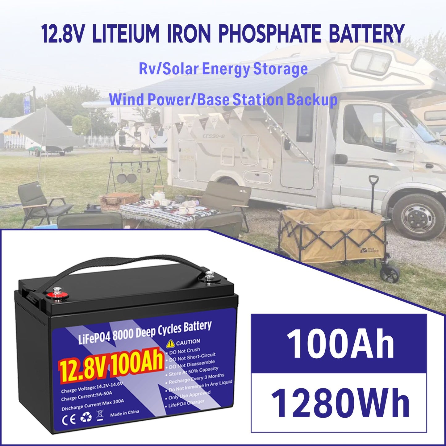 12V 100Ah 8000+ Cycle Times