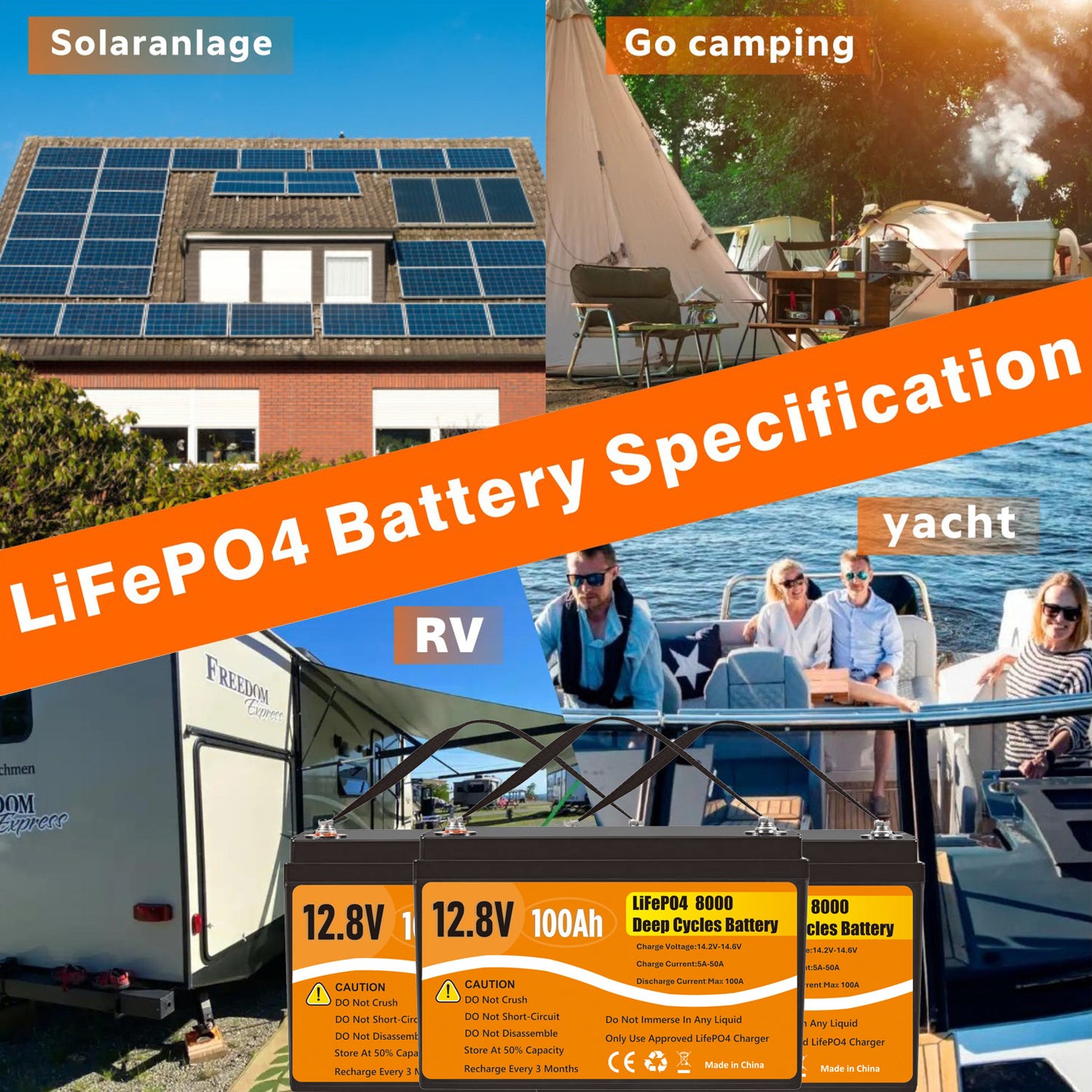 12V 100Ah for Home Solar System